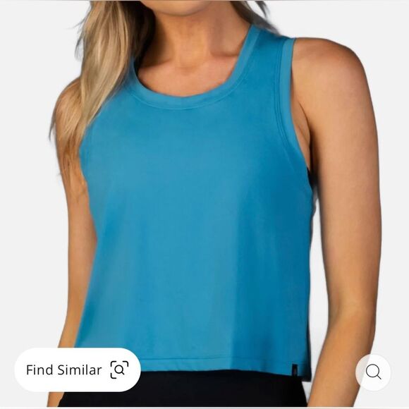 Laird Apparel Women's Size Medium Horizon Blue Open Back Workout Tank Top - Picture 10 of 10